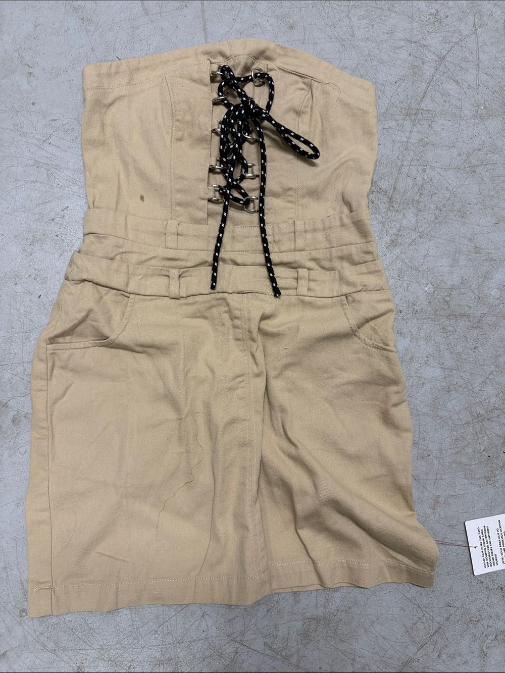 Strapless Corset-Lace Khaki Romper ASOS - Like New - Never Worn - Size 4